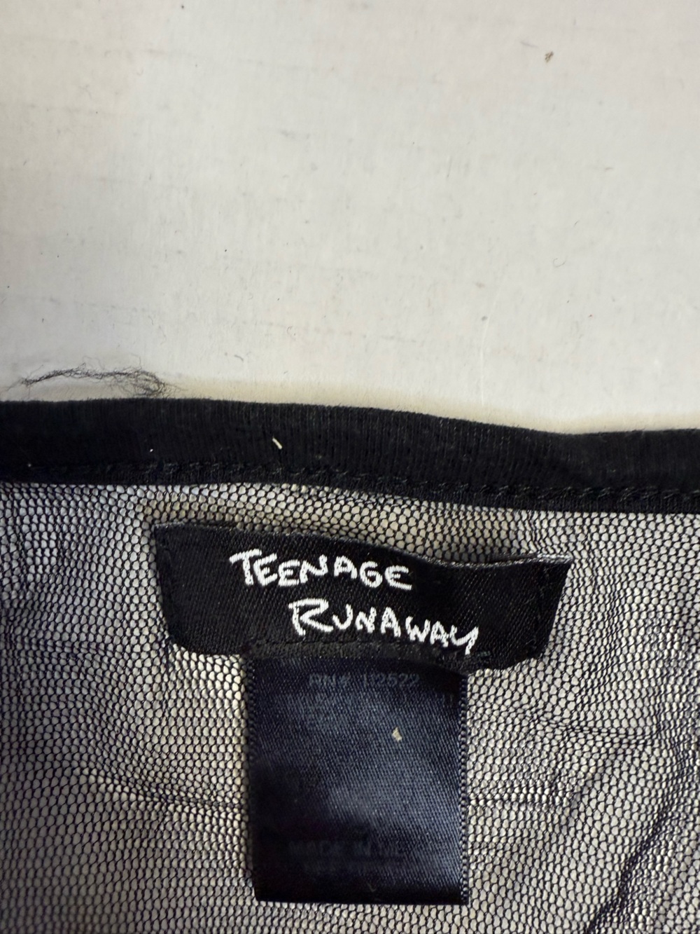 2000s Y2K Vintage Teenage Runaway Black Ribcage Mesh-Back Tank Top Punk - Picture 9 of 12